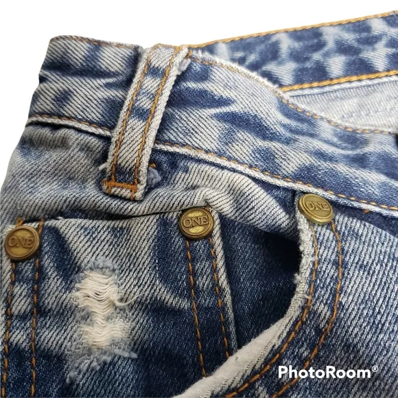 One Teaspoon DESTRESSED Patched Denim Jeans Trashed Free birds 27