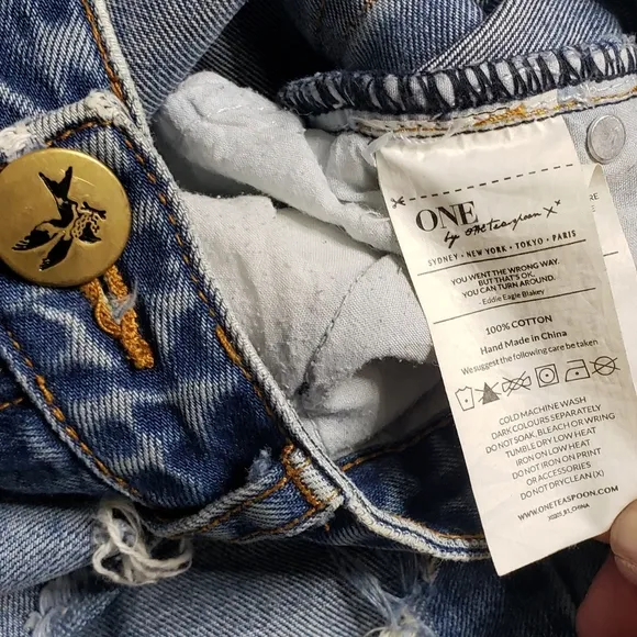 One Teaspoon DESTRESSED Patched Denim Jeans Trashed Free birds 27