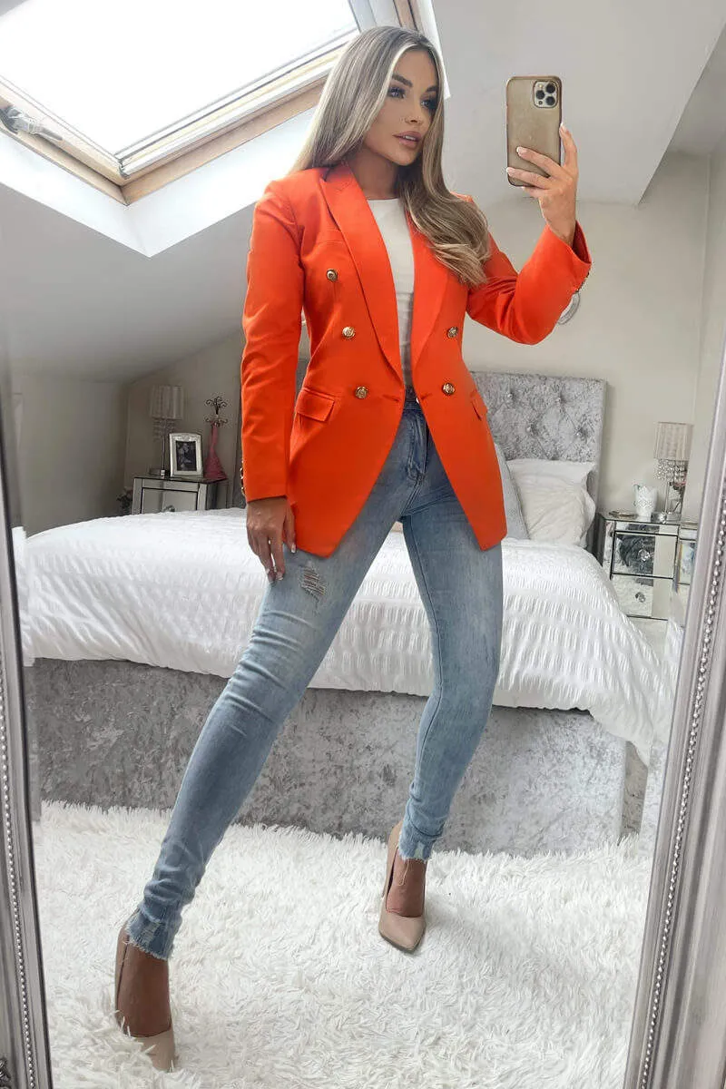 Orange Military Style Blazer