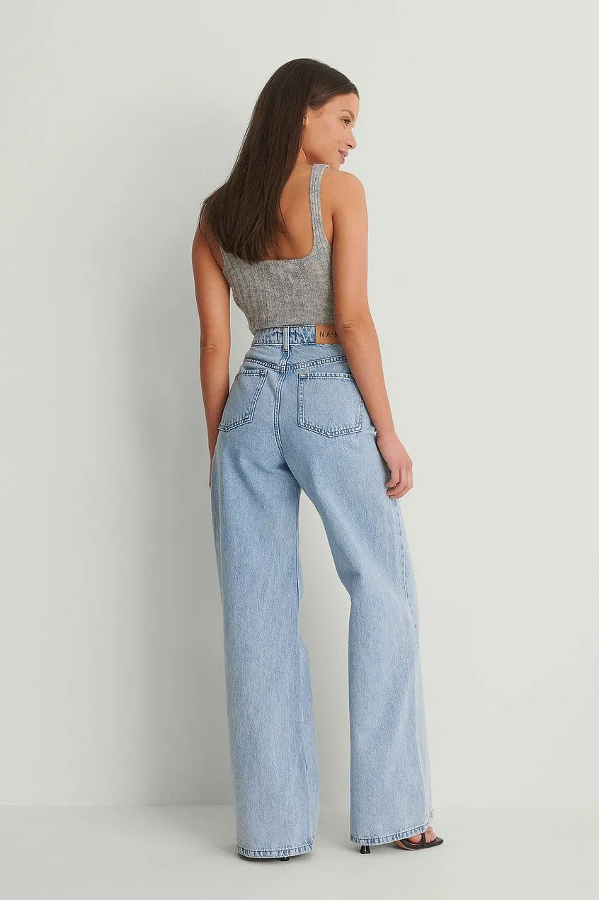 Organic Soft Rigid Wide Jeans For Womens