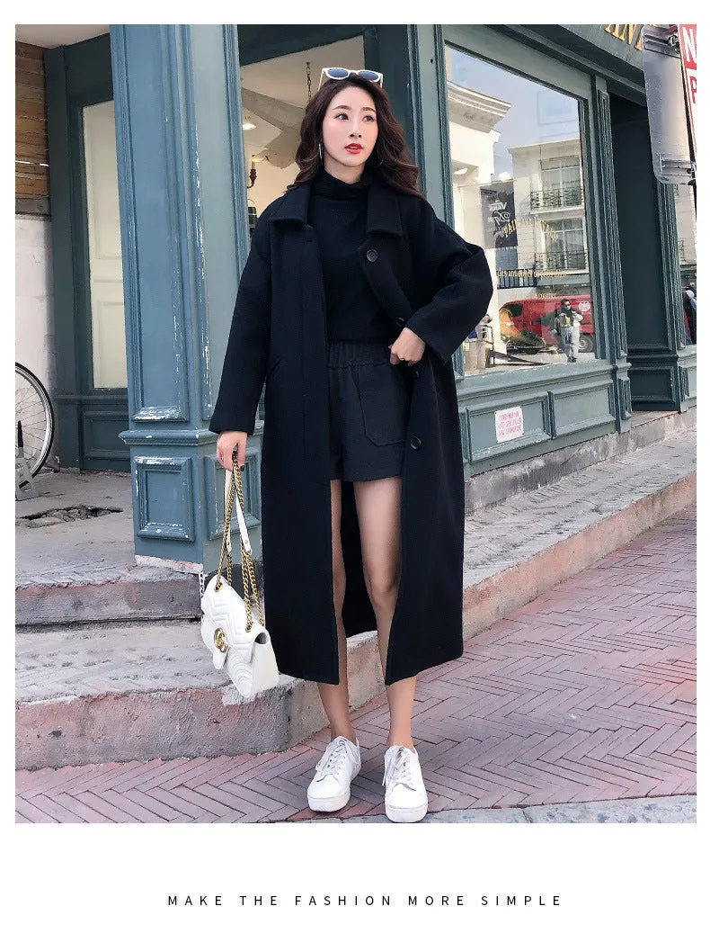 Oversize Long Single Breasted Trench Coat