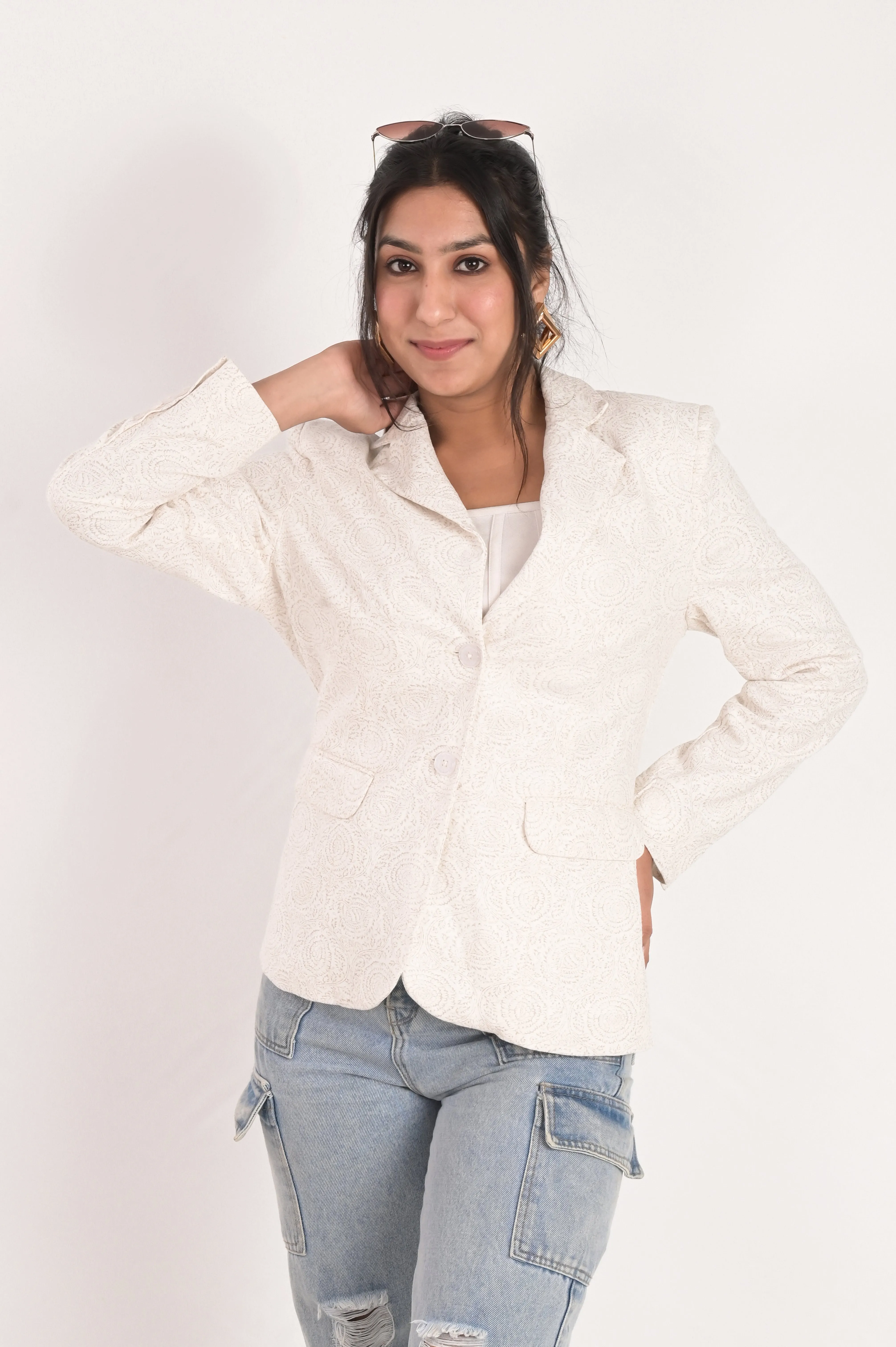 Paisley Whisper Off-White Blazer