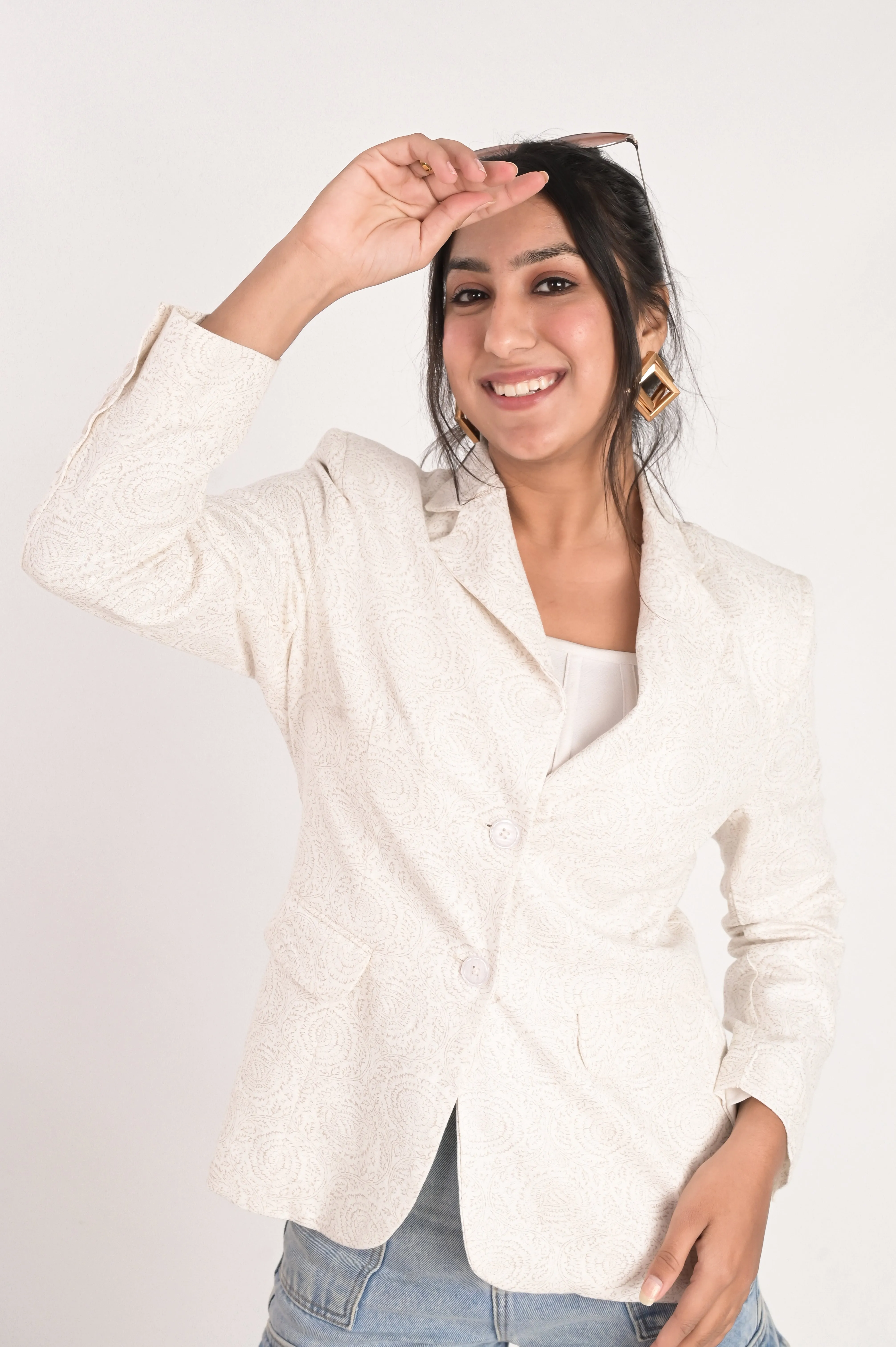Paisley Whisper Off-White Blazer