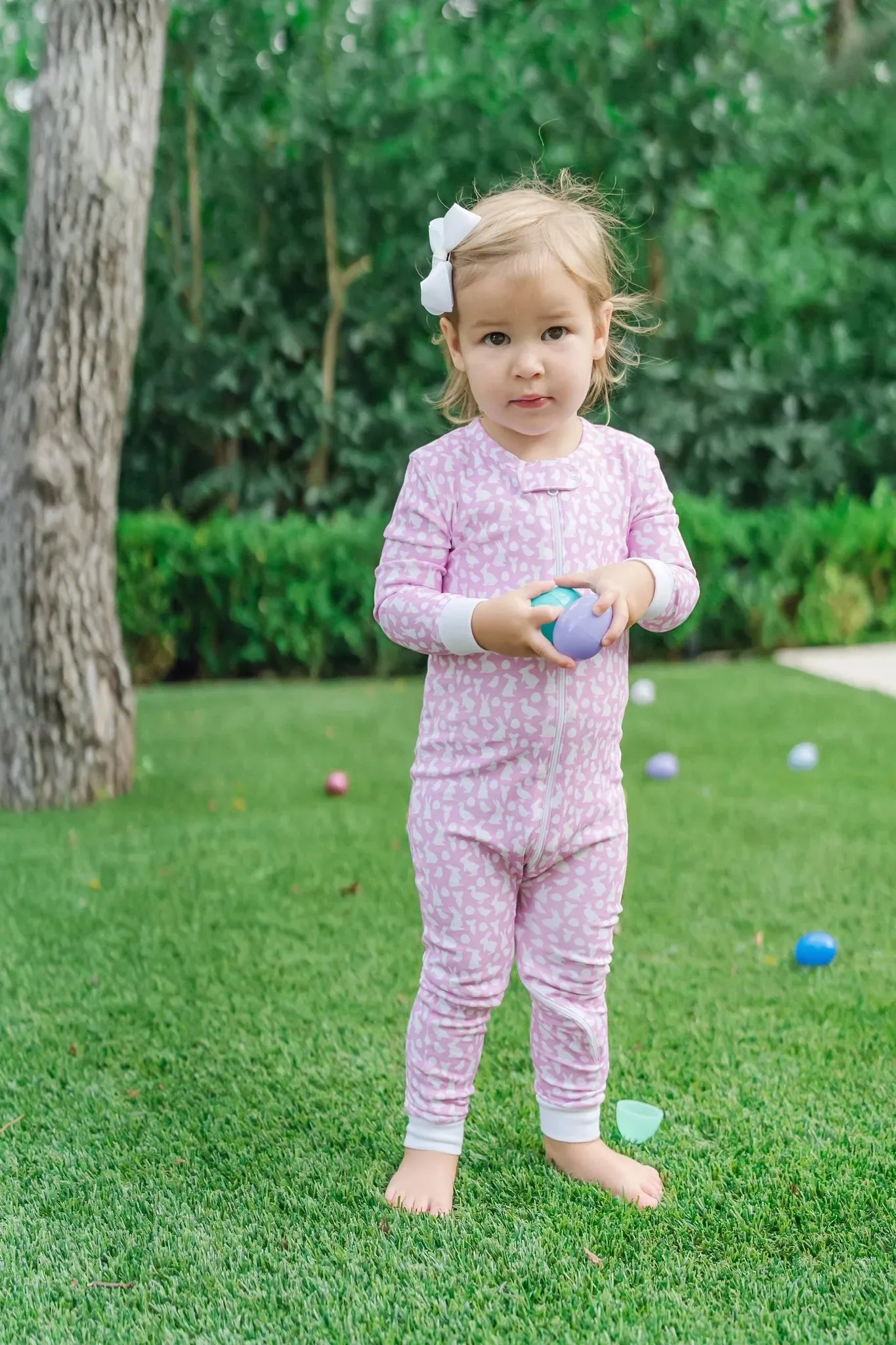 PARKER GIRLS' ZIPPER PAJAMA - EASTER TIME PINK