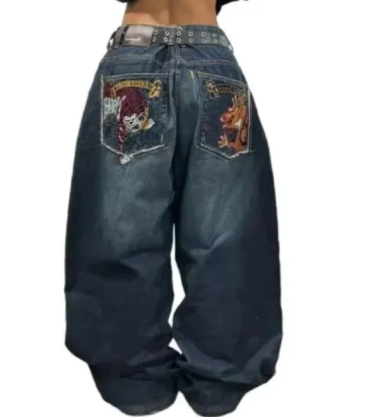 Patterned Flared Leg Jeans