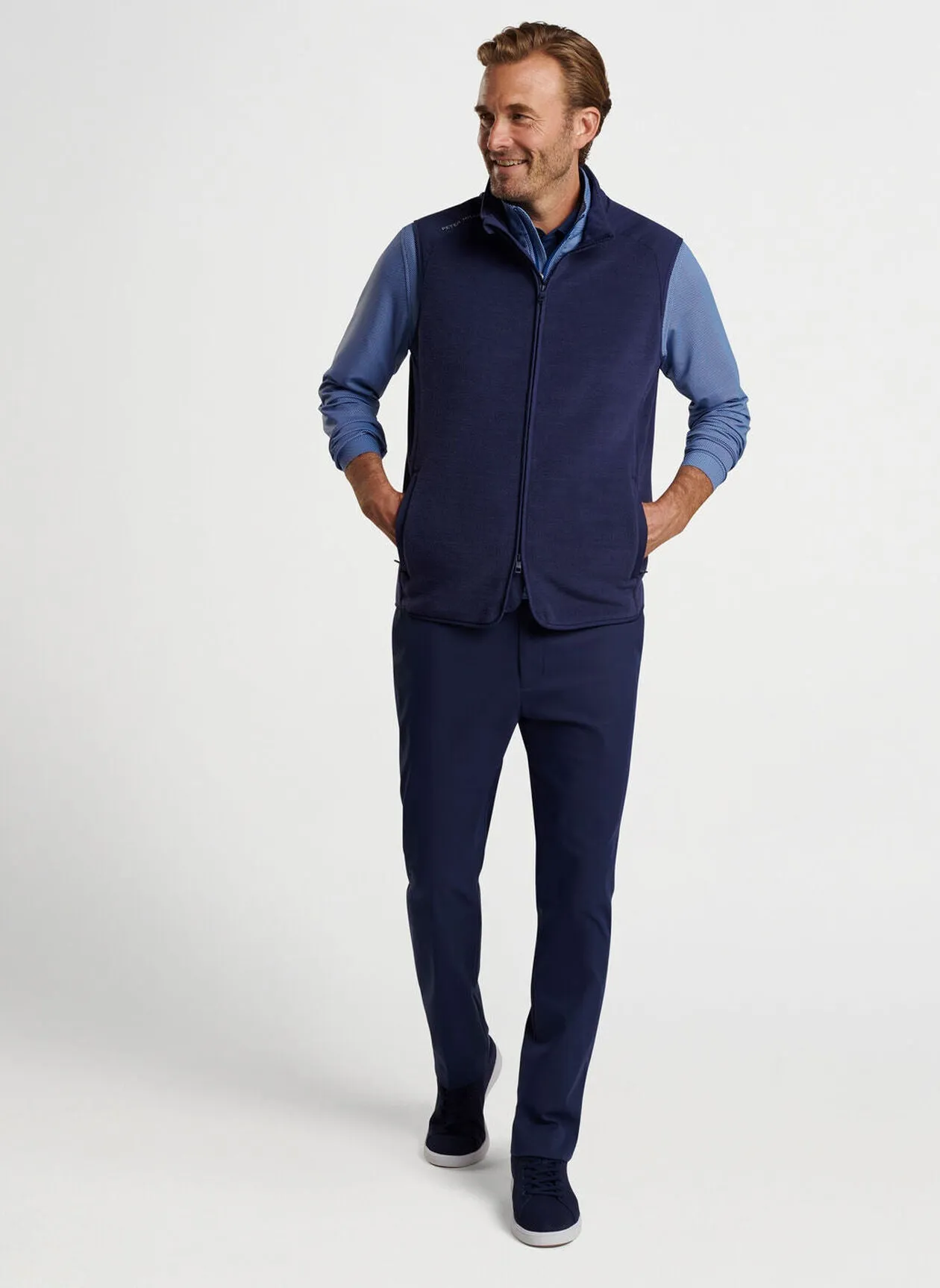 Peter Millar Mens Classic Fit Fade Vest- NAVY