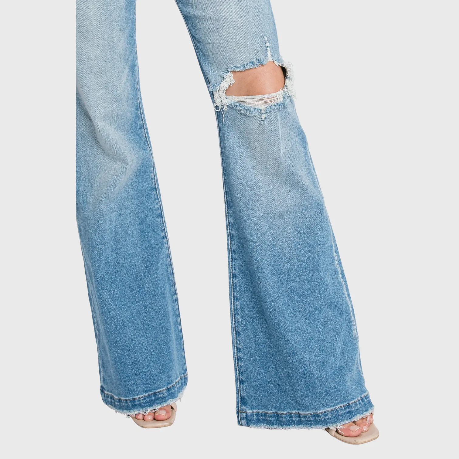 Petra153 | (Petite) Distressed Super High Rise 70's Inspired Flare