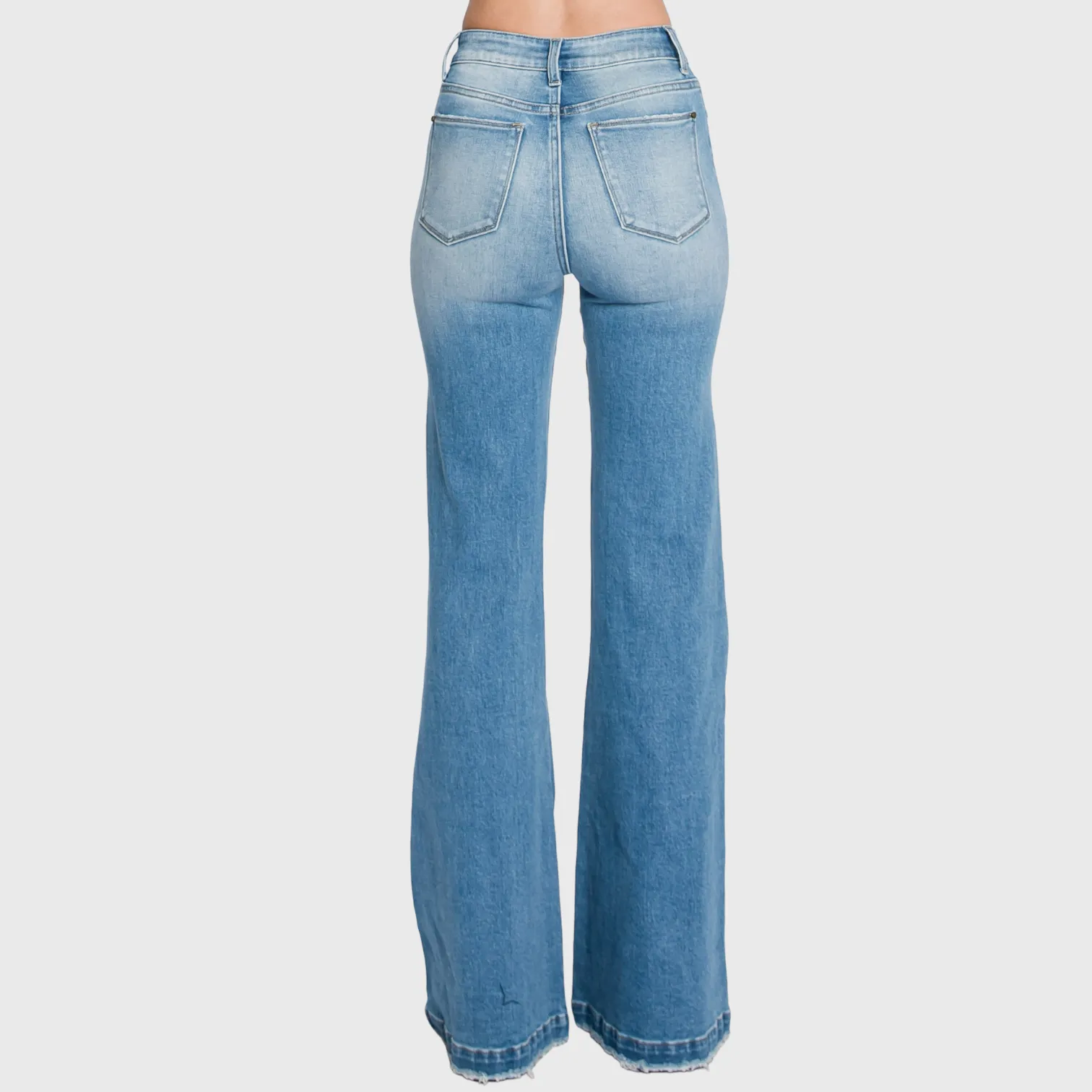 Petra153 | (Petite) Distressed Super High Rise 70's Inspired Flare