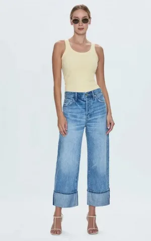 Pistola Ryder High Rise Cuffed Straight Jean - Abroad Vintage