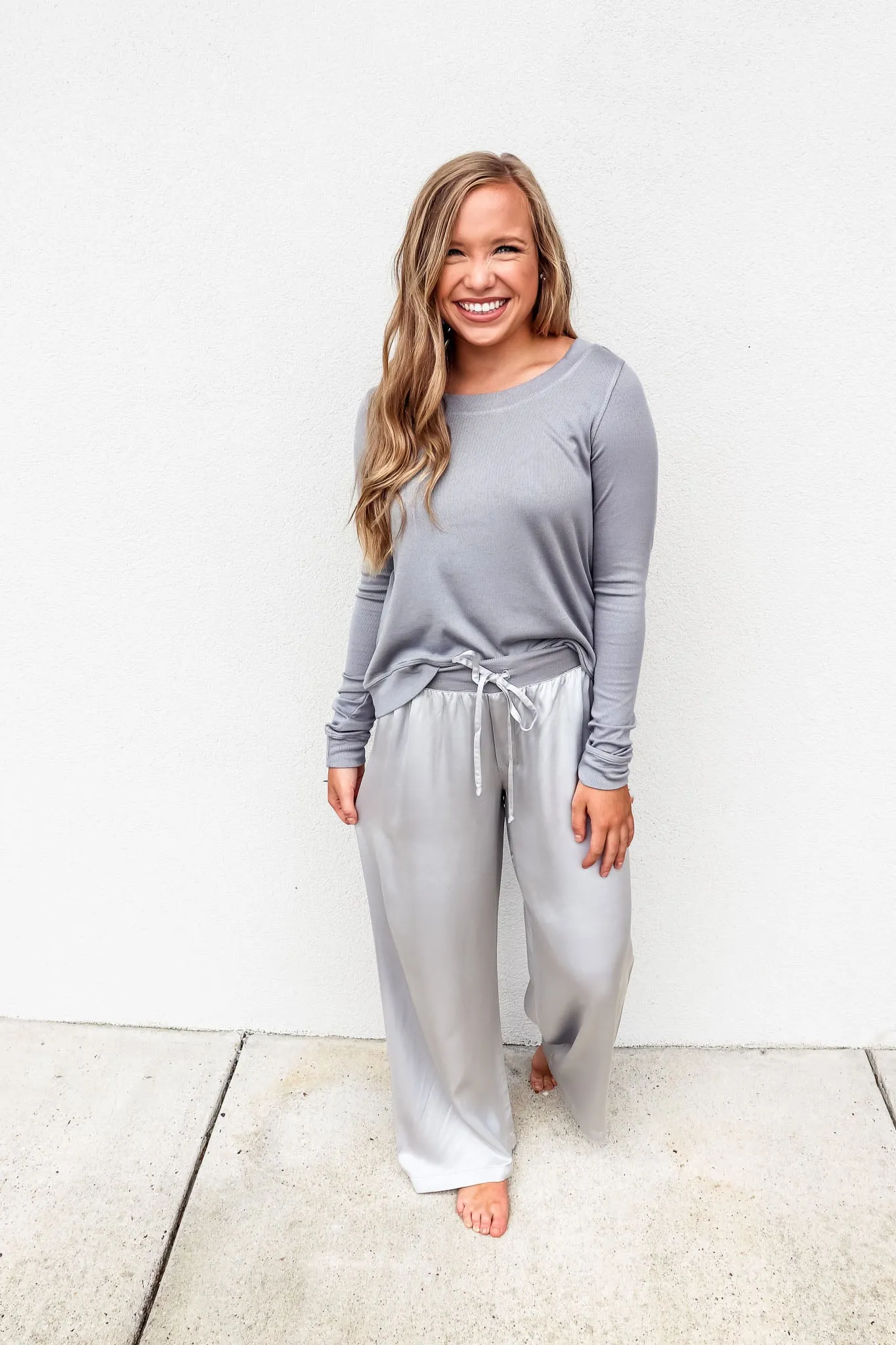 PJ Harlow Jolie Capri Satin Pant in Dark Silver
