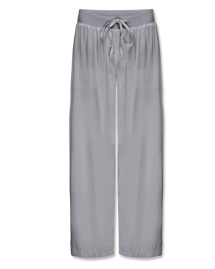 PJ Harlow Jolie Capri Satin Pant in Dark Silver