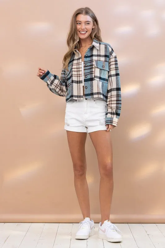 PLAID CROP SHACKET