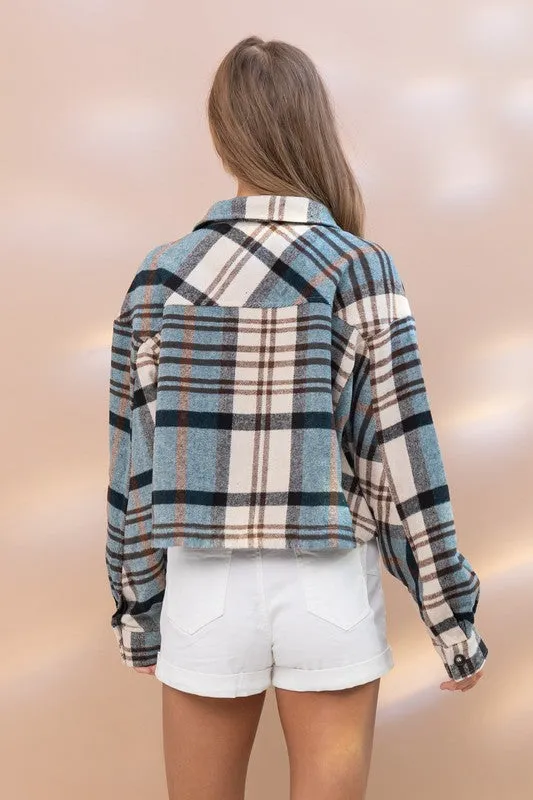 PLAID CROP SHACKET