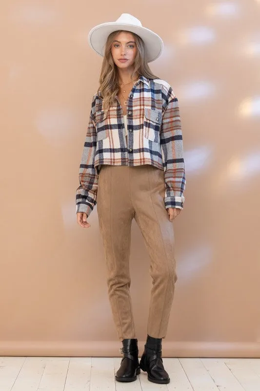 PLAID CROP SHACKET