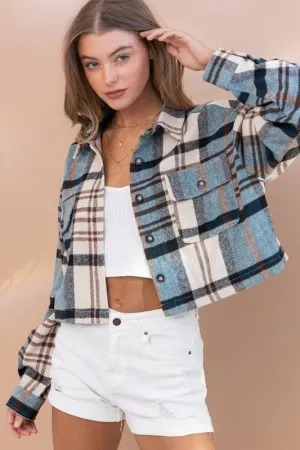 PLAID CROP SHACKET