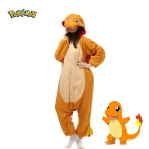 Pokemon Onesie Charmander Cosplay Costume Christmas Pajamas Fleece Women One-Piece Kigurumi Full Body Pijama Anime Whole Clothes