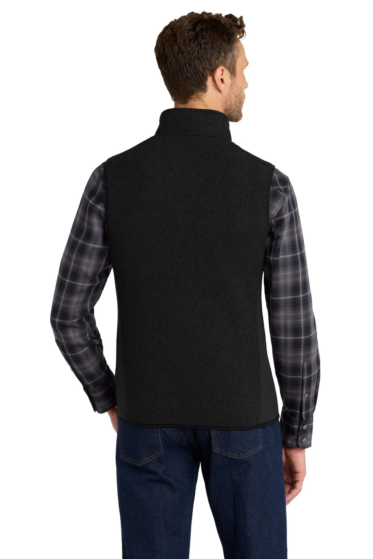 Port Authority R-Tek Pro Fleece Full-Zip Vest. F228 Black/ Black