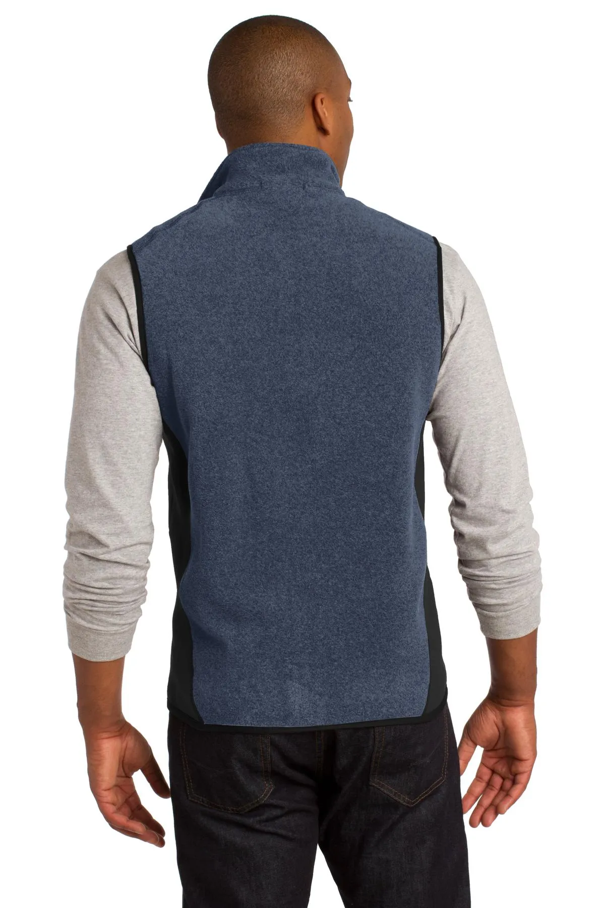 Port Authority R-Tek Pro Fleece Full-Zip Vest. F228 Navy Heather/ Black