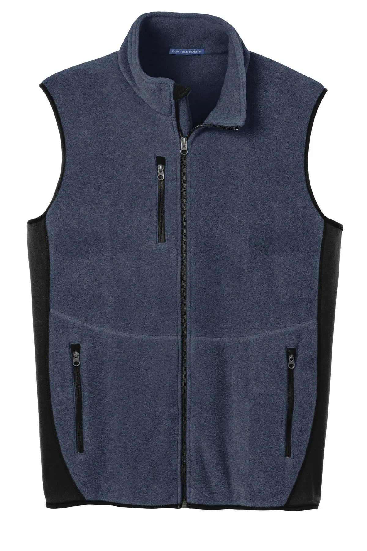 Port Authority R-Tek Pro Fleece Full-Zip Vest. F228 Navy Heather/ Black