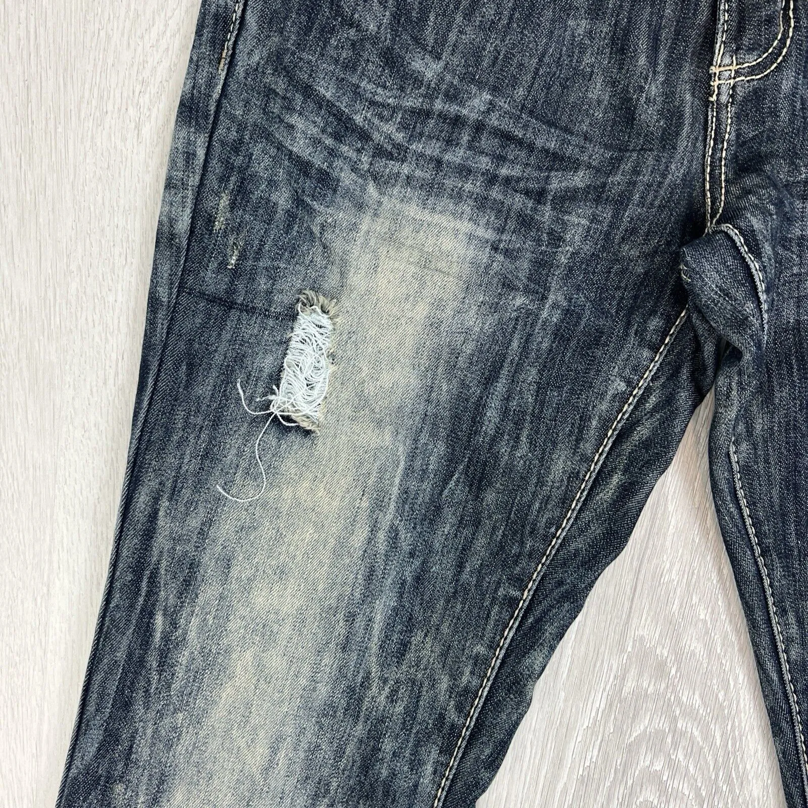 Premier by Rue 21 Womens 90s Y2K Distressed Denim Jeans Size 13/14R