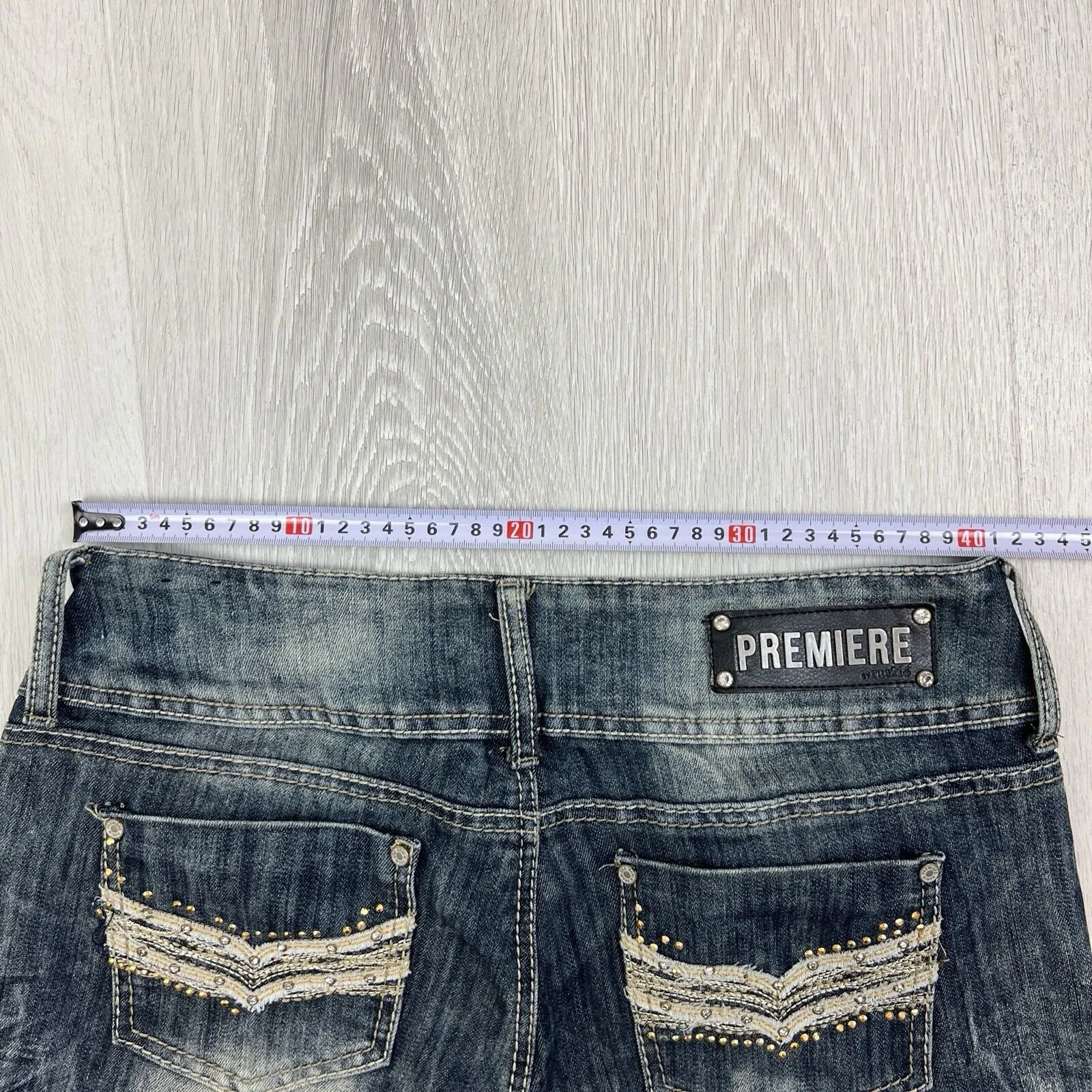 Premier by Rue 21 Womens 90s Y2K Distressed Denim Jeans Size 13/14R