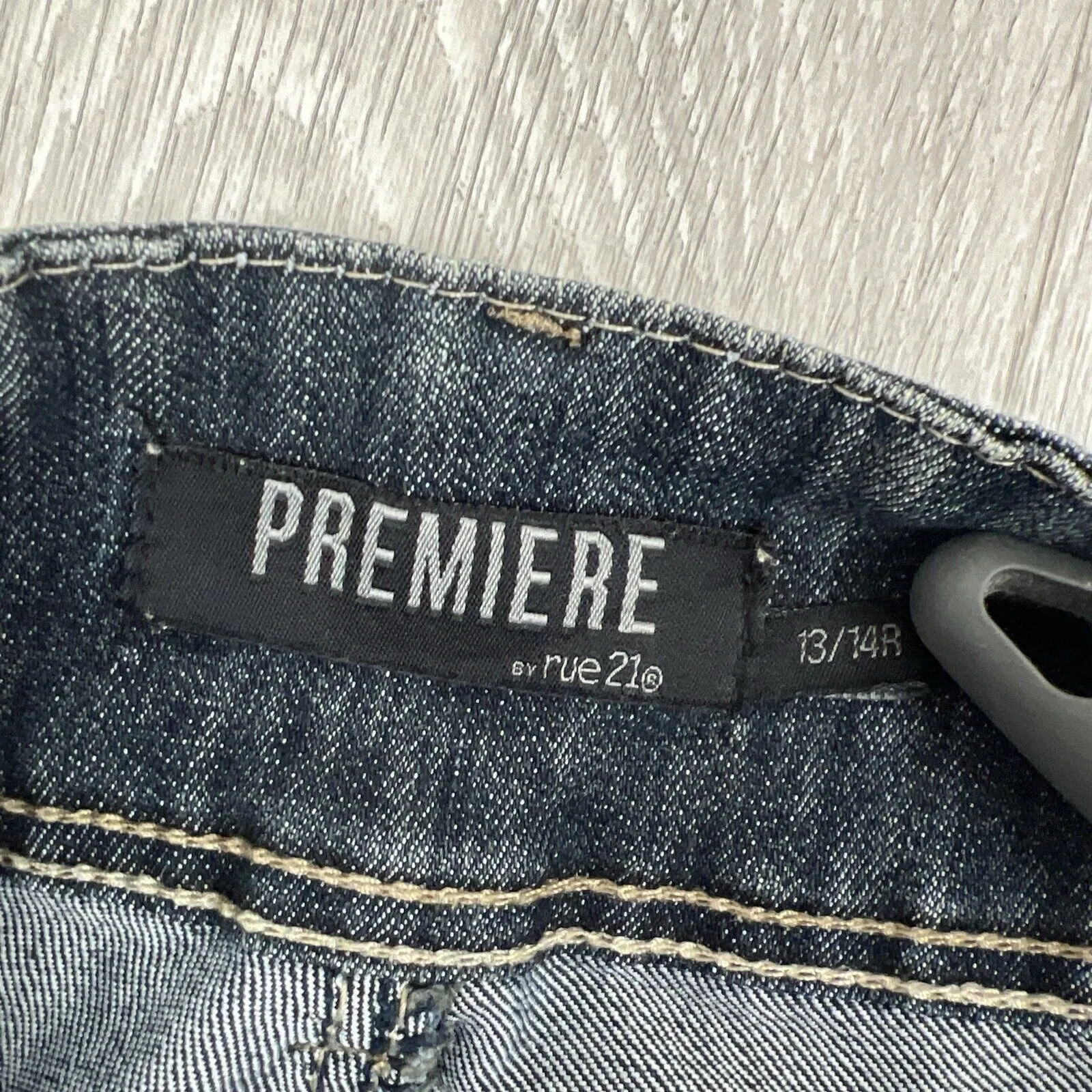 Premier by Rue 21 Womens 90s Y2K Distressed Denim Jeans Size 13/14R