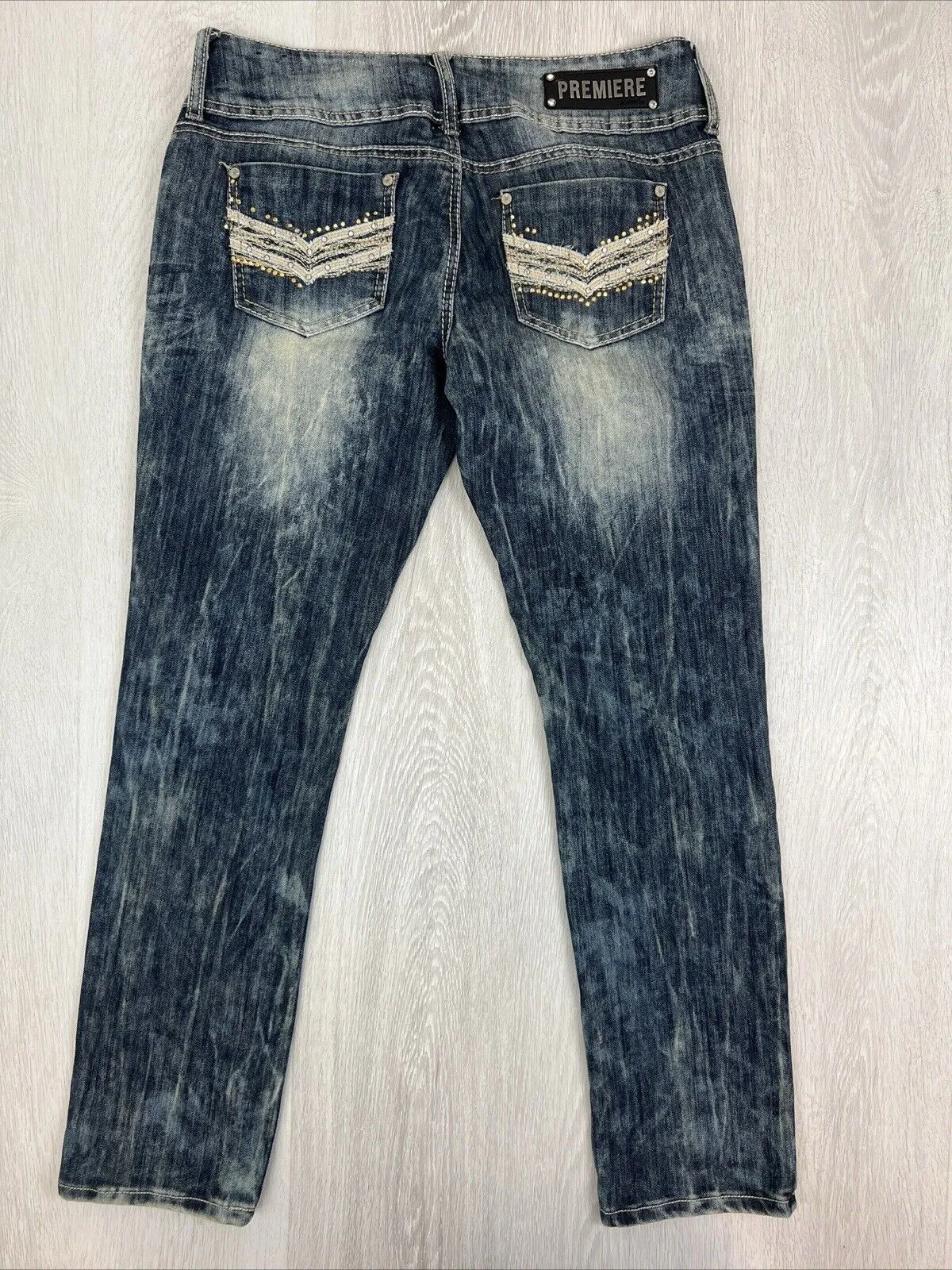 Premier by Rue 21 Womens 90s Y2K Distressed Denim Jeans Size 13/14R