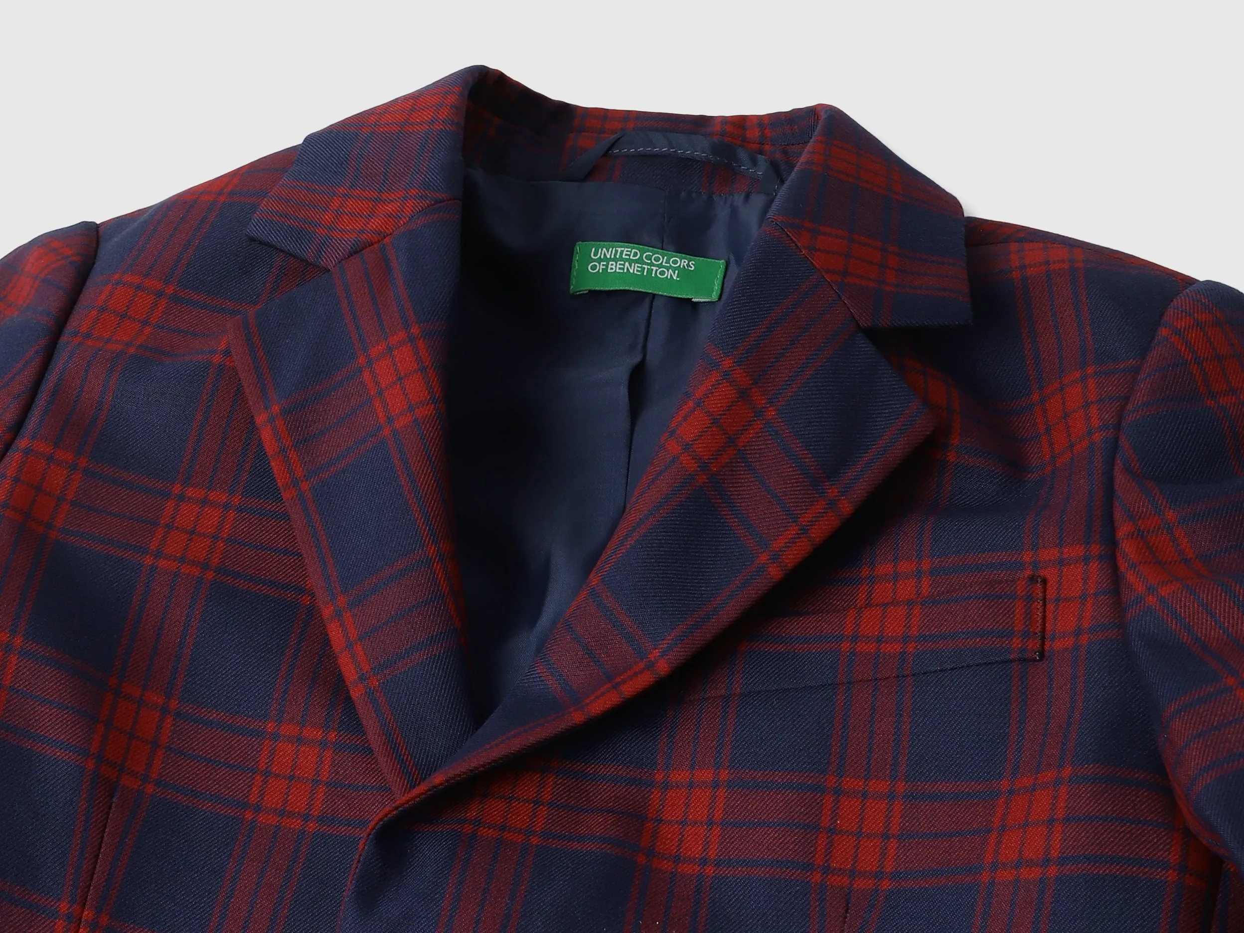 Regular Fit Lapel Collar Checkered Blazers