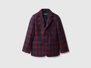 Regular Fit Lapel Collar Checkered Blazers