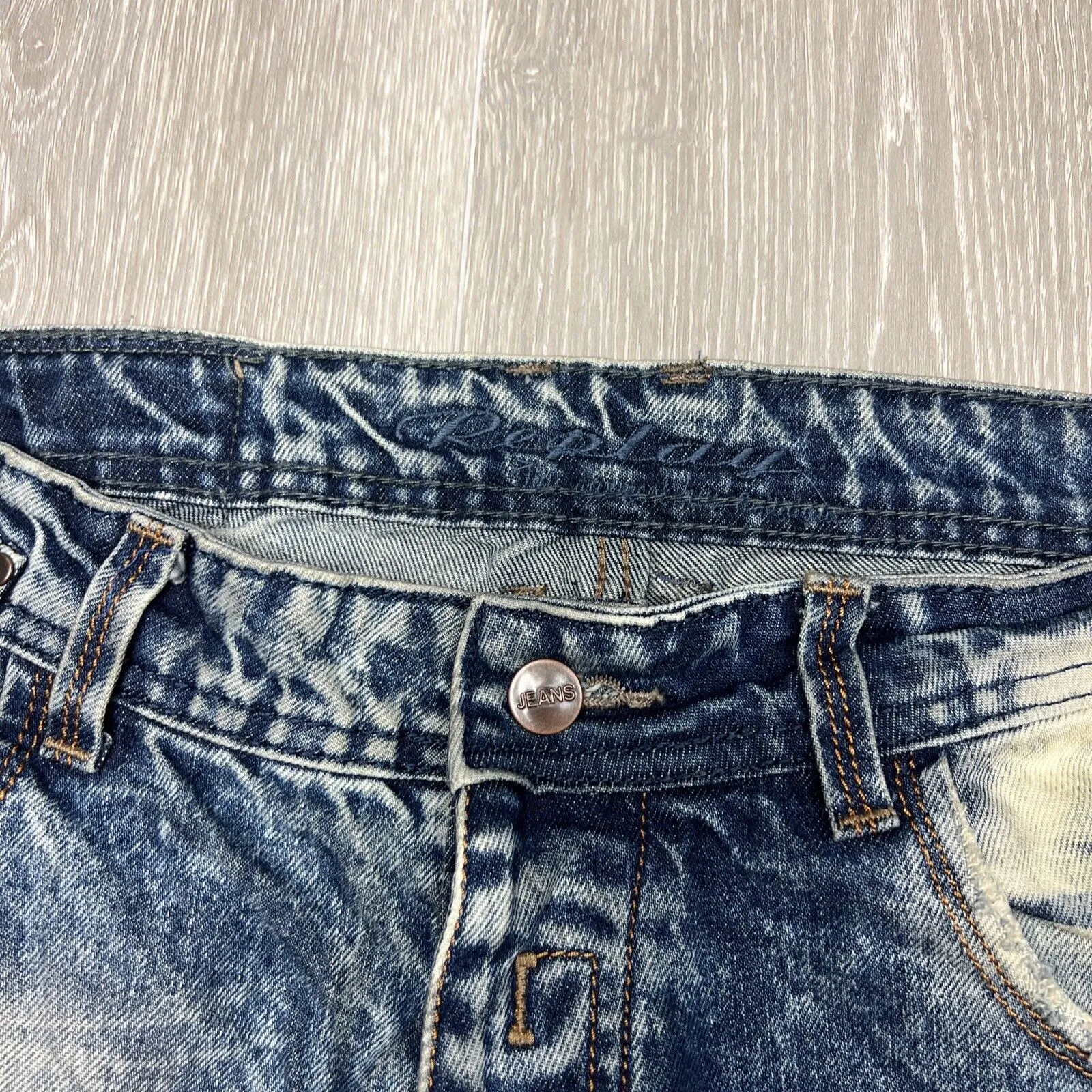 Replay Womens Distressed Acid Wash Jeans Size 32