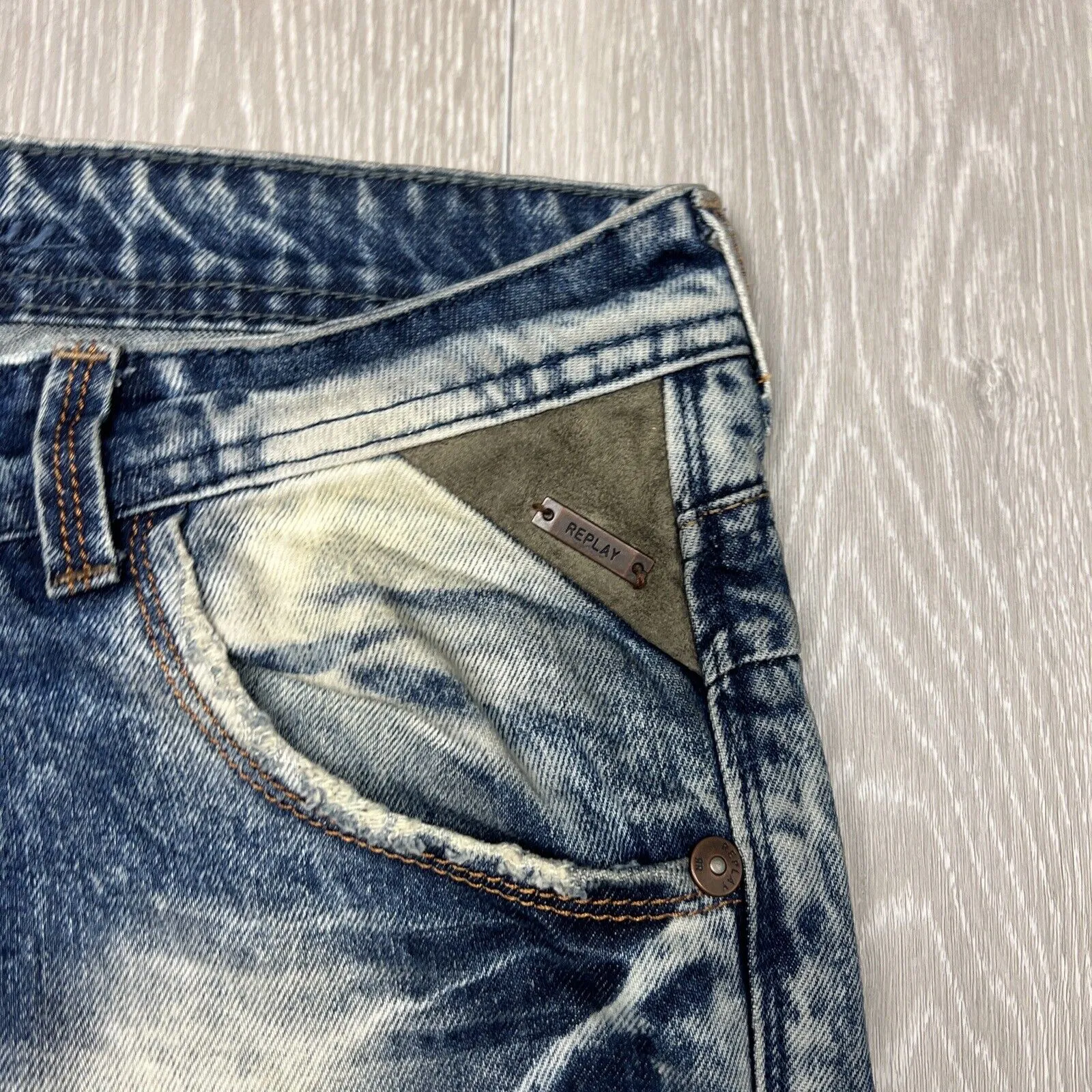 Replay Womens Distressed Acid Wash Jeans Size 32