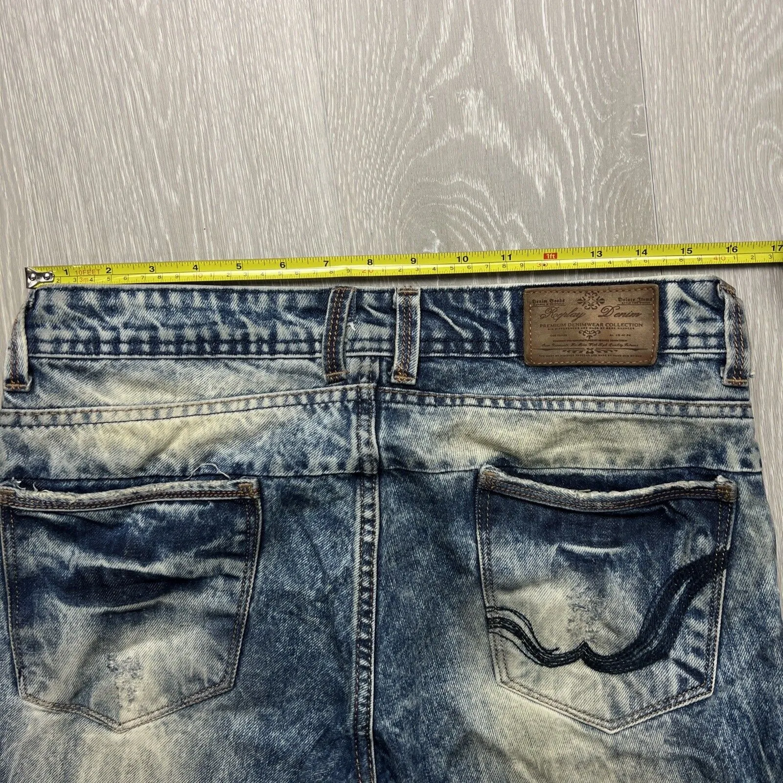 Replay Womens Distressed Acid Wash Jeans Size 32