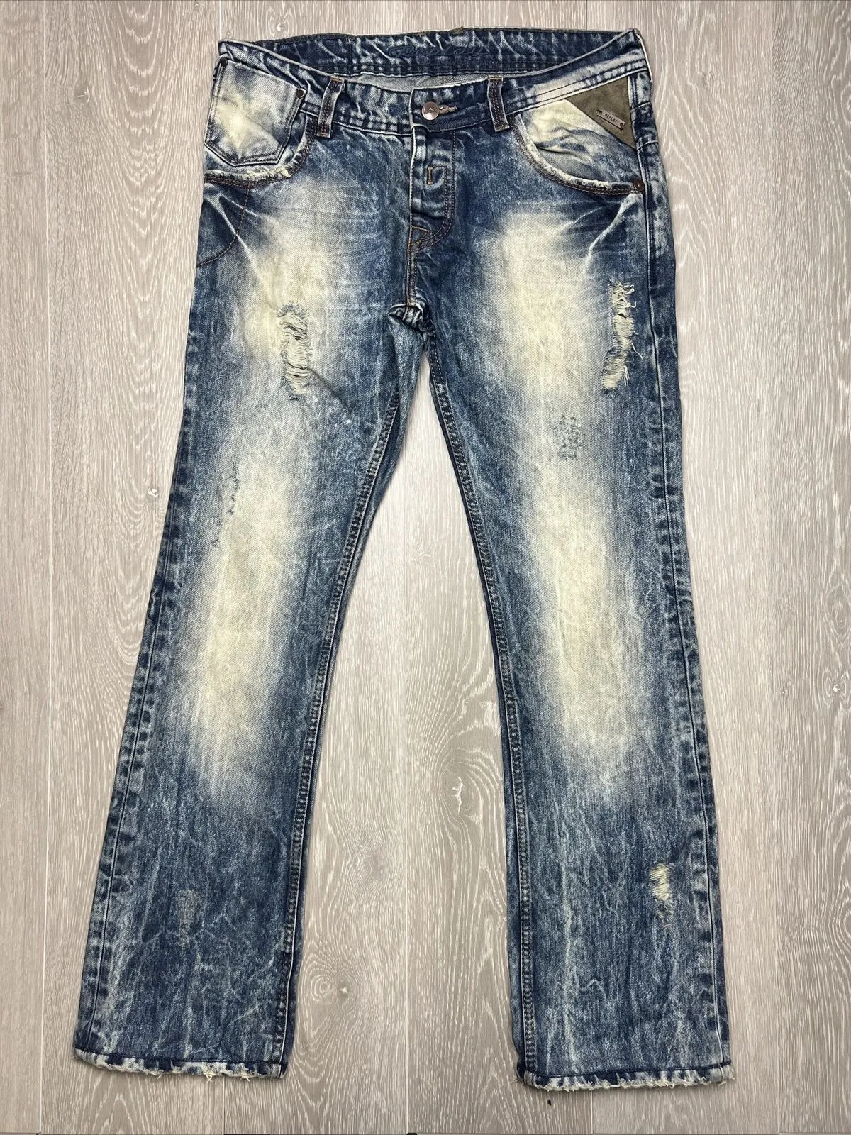 Replay Womens Distressed Acid Wash Jeans Size 32