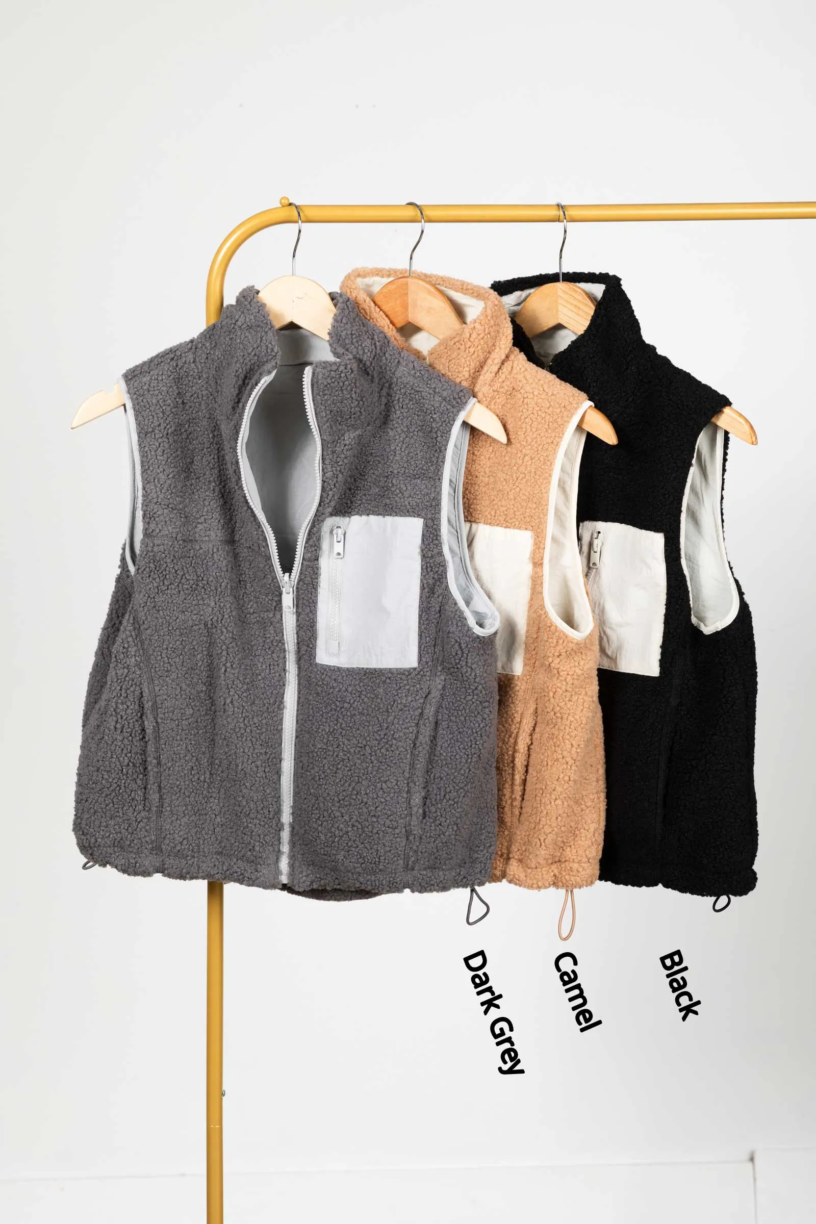 Reversible Fleece Vest With Side Pockets