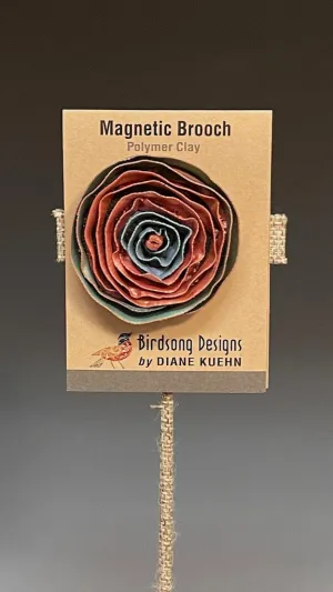 Ribbon Effect Polymer Clay Magnetic Brooch  PCB575
