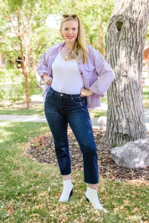RISEN JEANS Sofia Dark Wash Relaxed Jeans