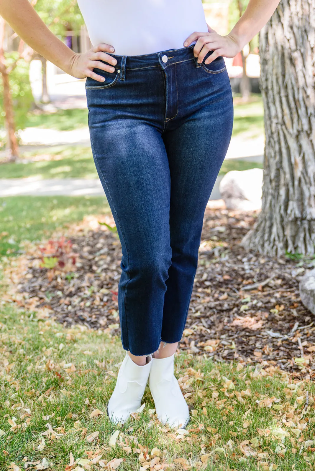 RISEN JEANS Sofia Dark Wash Relaxed Jeans