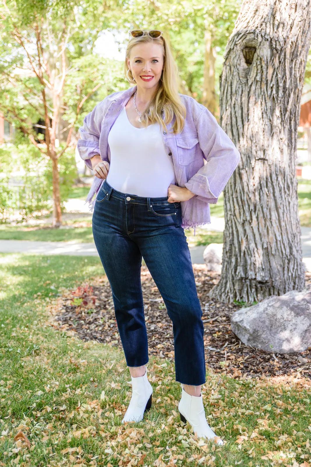 RISEN JEANS Sofia Dark Wash Relaxed Jeans