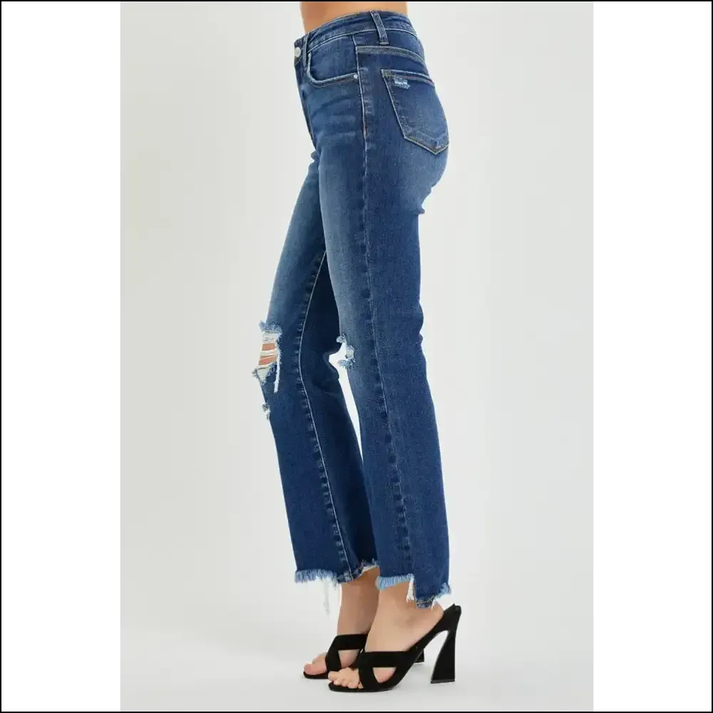 Rock your Curves in Risen High Rise Distressed Crop Flare Jeans 😏✨