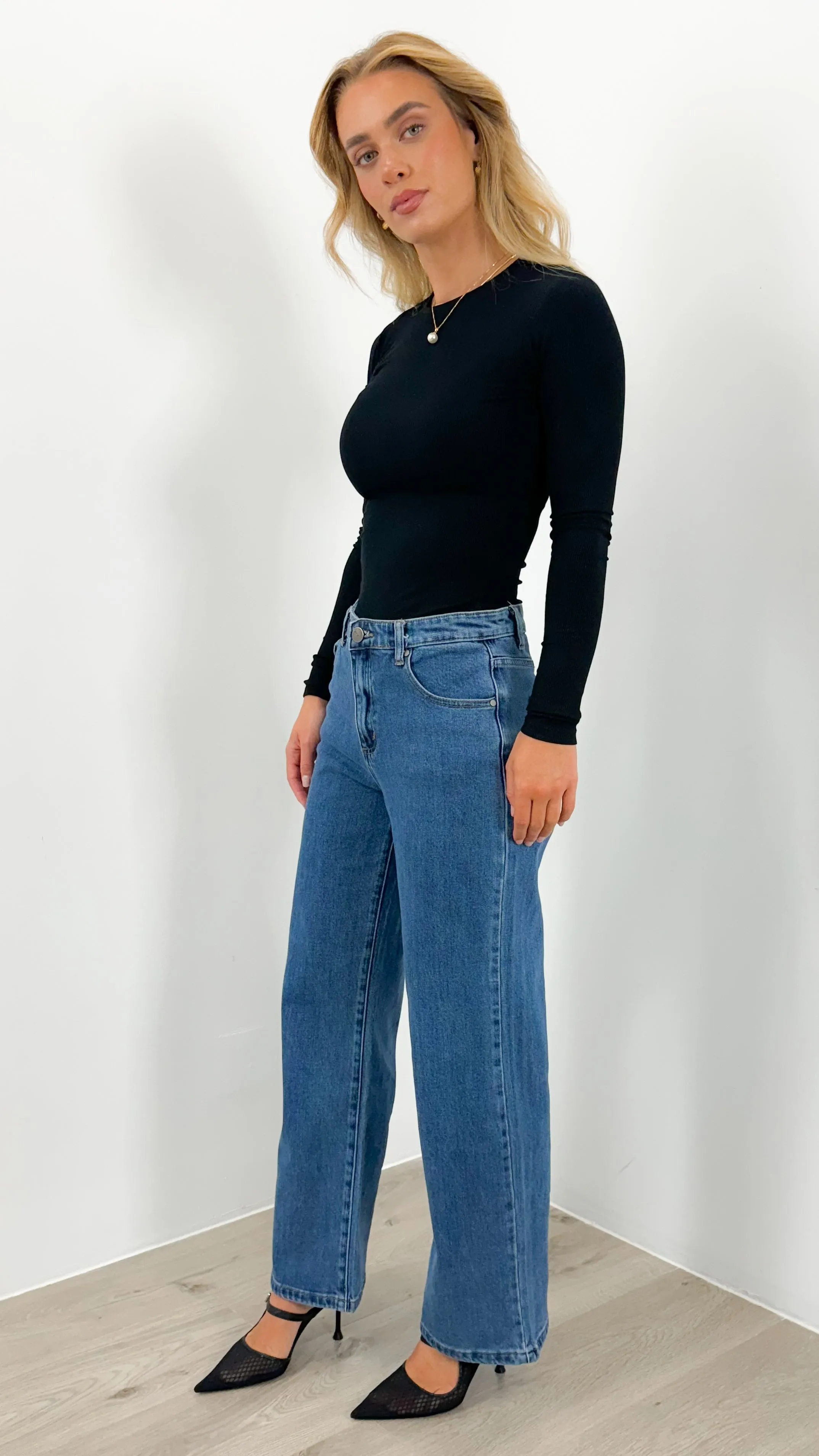 ROGERS RELAXED WIDE LEG JEAN - DARK DENIM