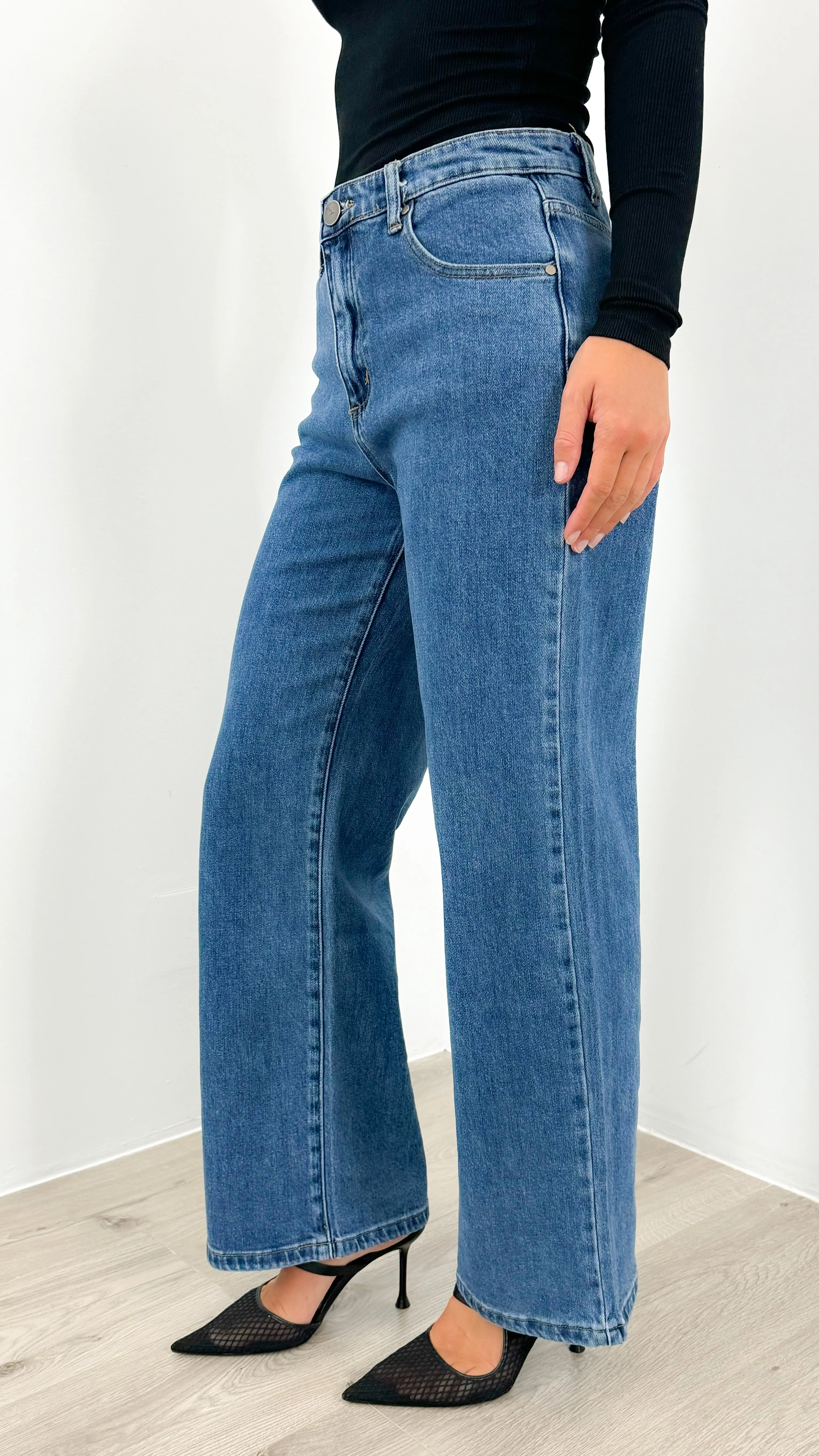 ROGERS RELAXED WIDE LEG JEAN - DARK DENIM