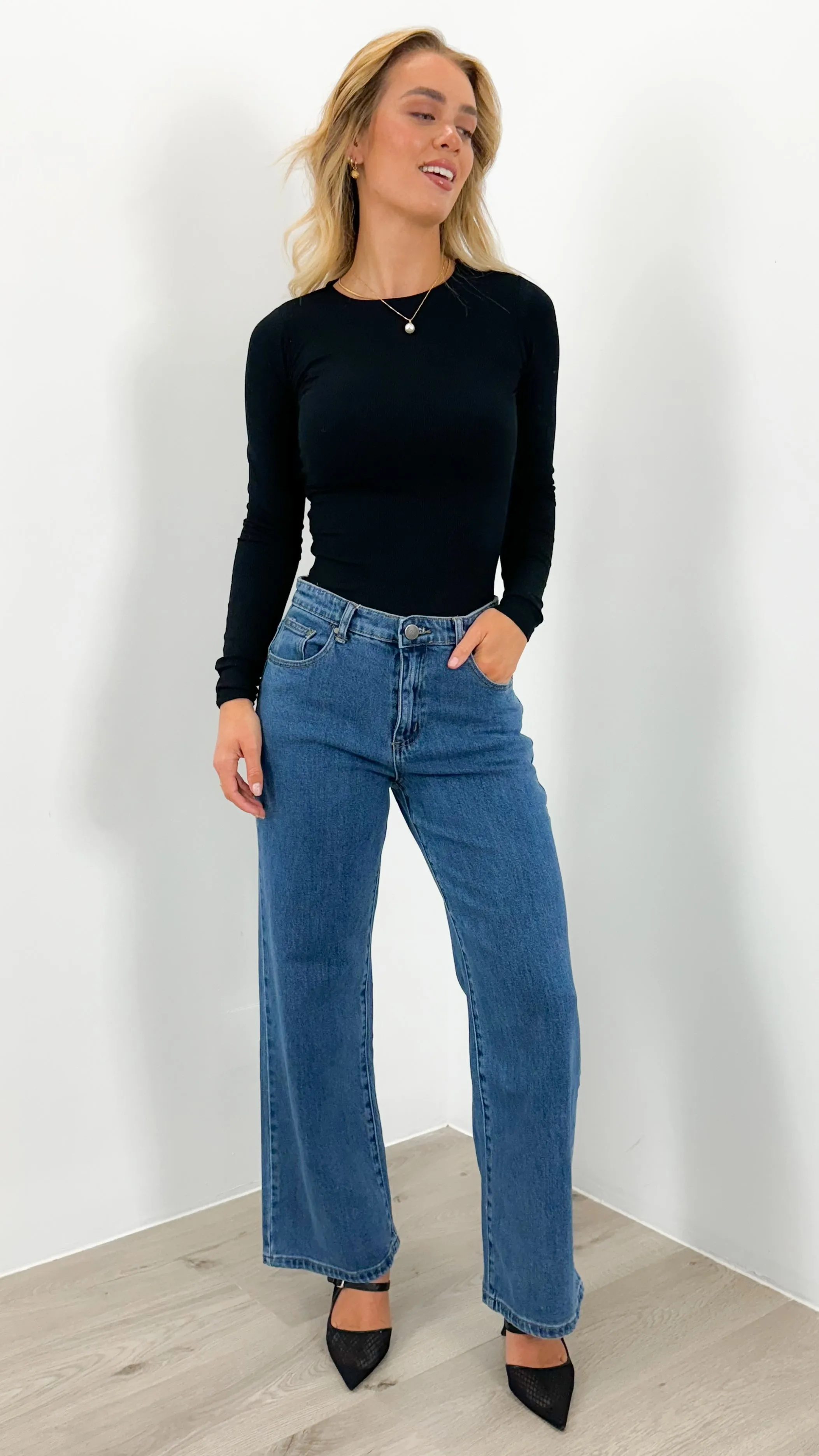 ROGERS RELAXED WIDE LEG JEAN - DARK DENIM