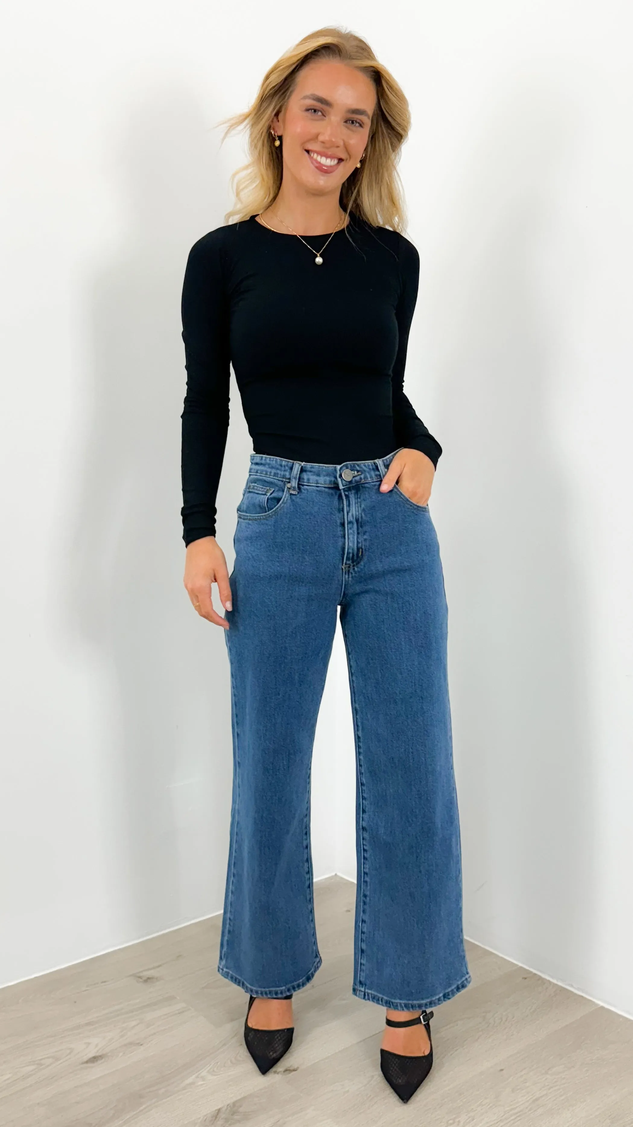 ROGERS RELAXED WIDE LEG JEAN - DARK DENIM