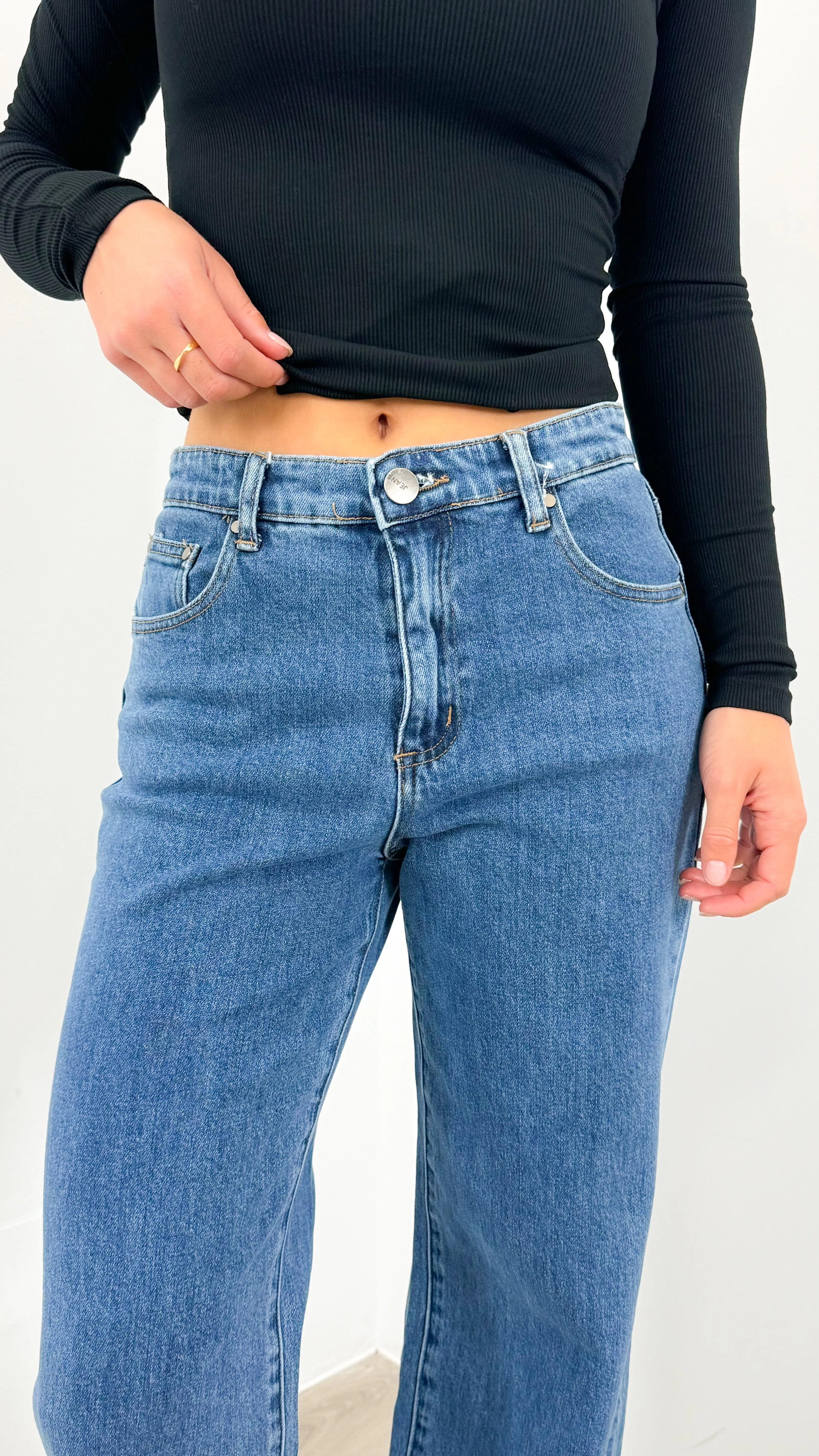 ROGERS RELAXED WIDE LEG JEAN - DARK DENIM