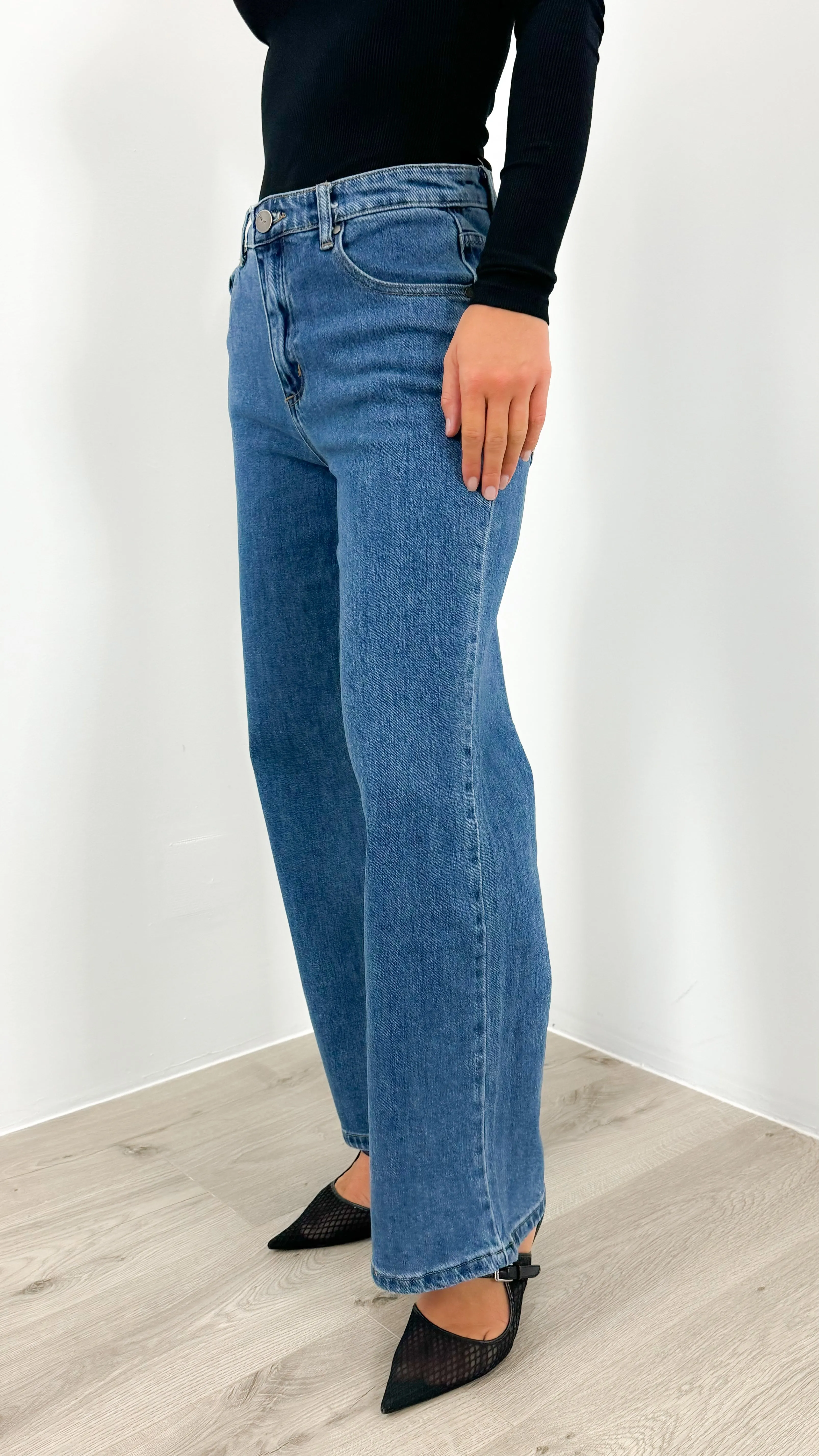 ROGERS RELAXED WIDE LEG JEAN - DARK DENIM