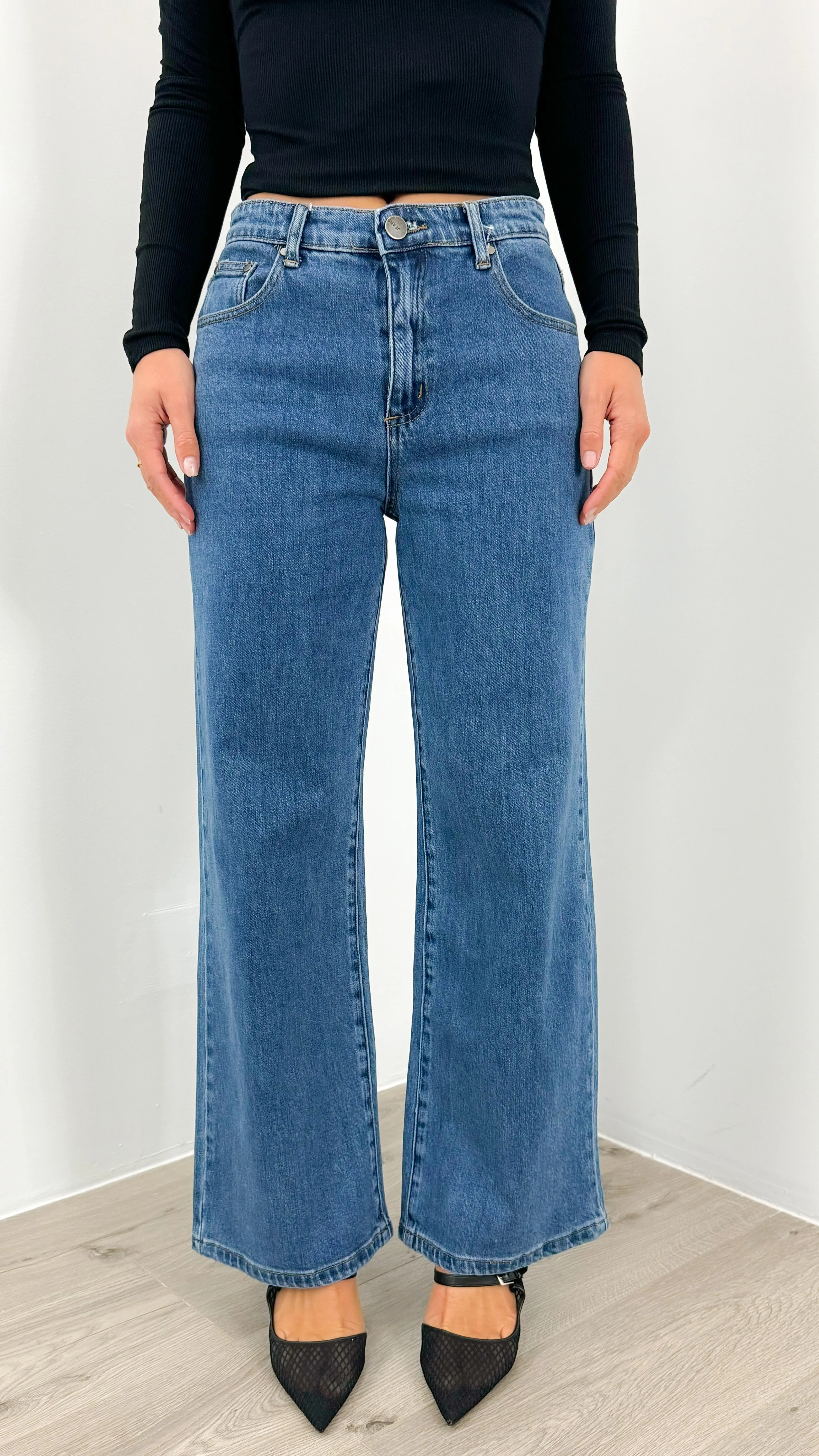 ROGERS RELAXED WIDE LEG JEAN - DARK DENIM