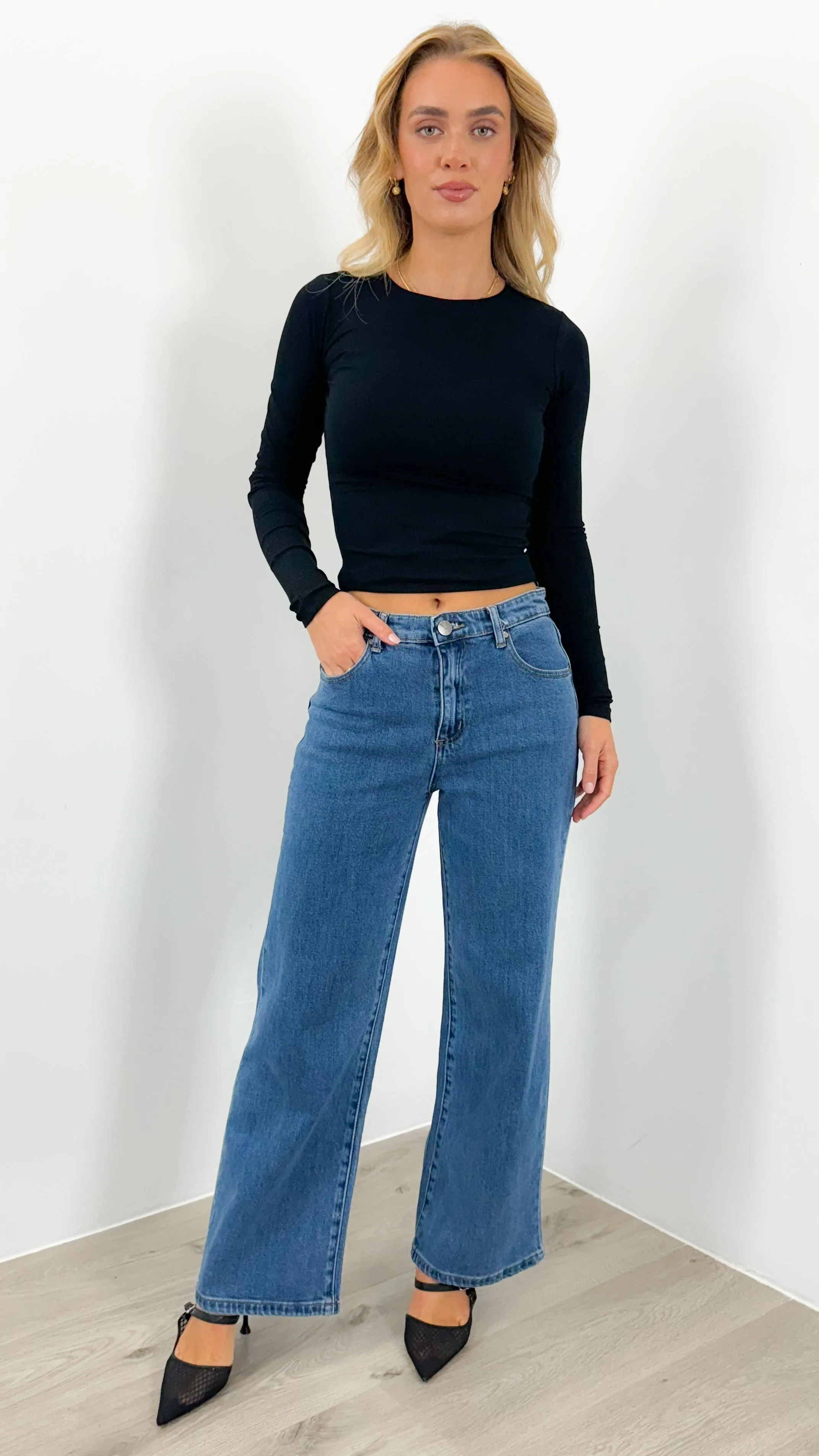 ROGERS RELAXED WIDE LEG JEAN - DARK DENIM