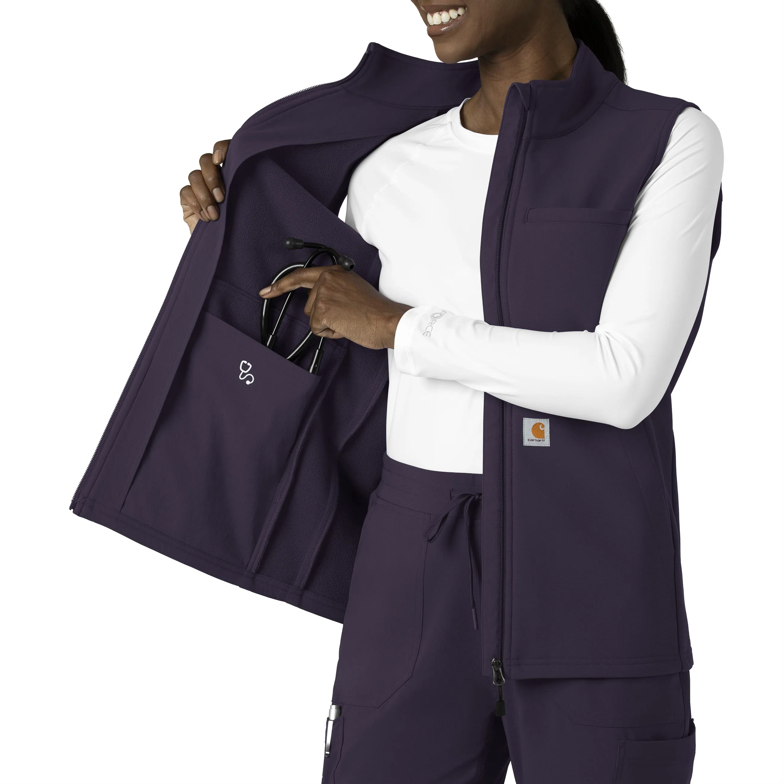 Rugged Flex C83023 Bonded Fleece Vest Black Plum