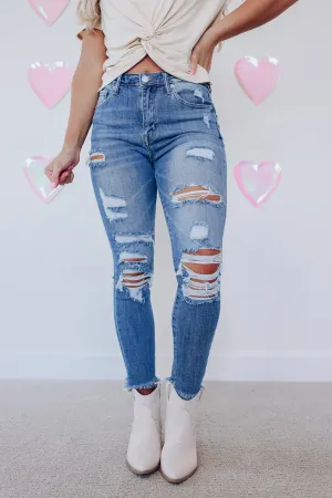 Rumor Distressed Skinny Jeans - Light