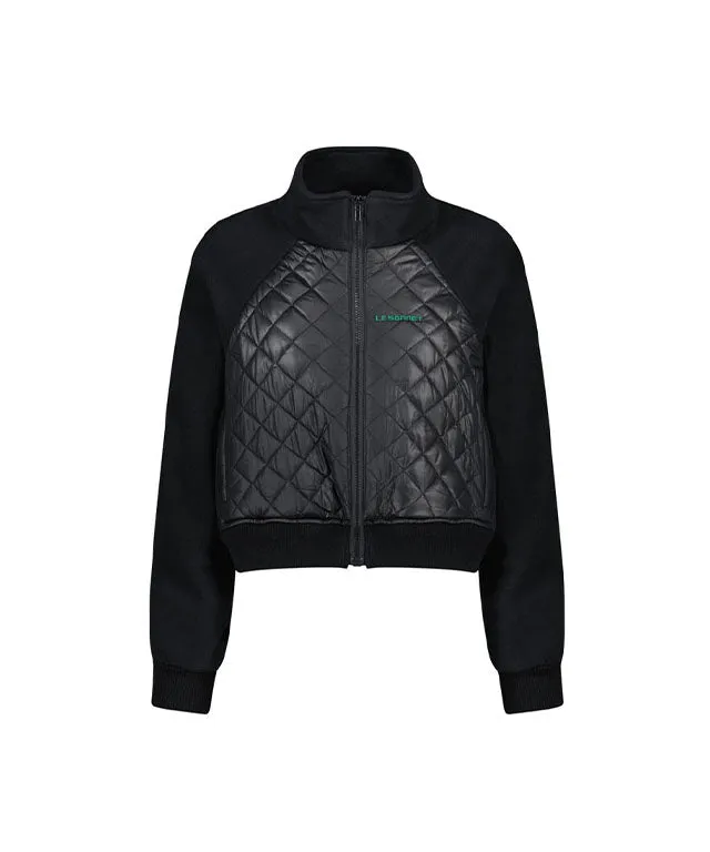 [SAMPLE SALE]LE SONNET Quilted Fleece Zip-up - Black